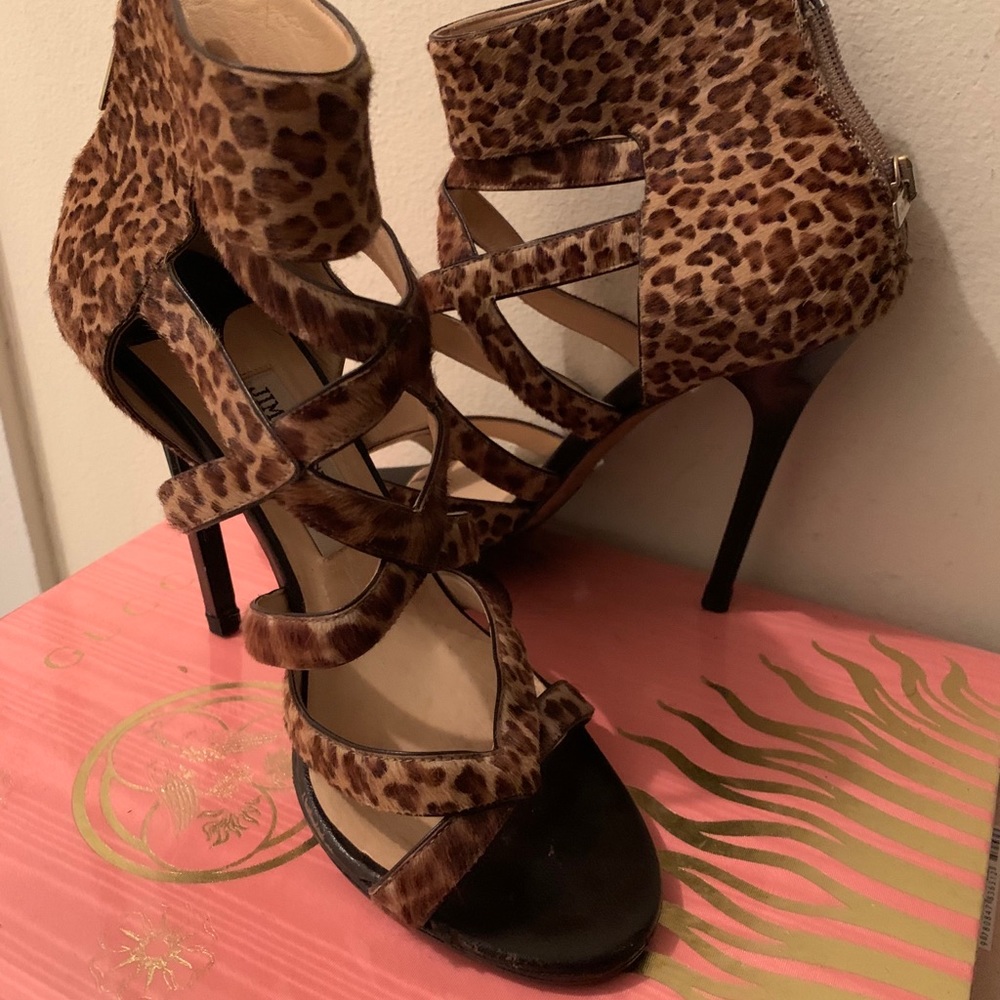 Jimmy Choo Textured Cheetah Sandals